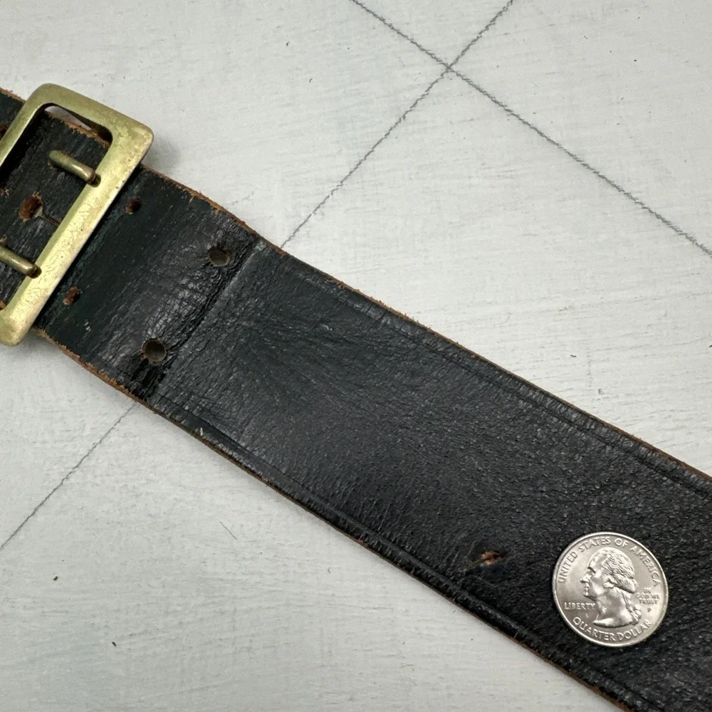 VTG Jay-Pee Sam Browne Duty Belt Size 42 Police Black Leather 2 1/4